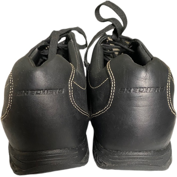 EUC Men's Skechers Shape Ups Lace Up Soft Leather Black Shoes Si… - Picture 9 of 14